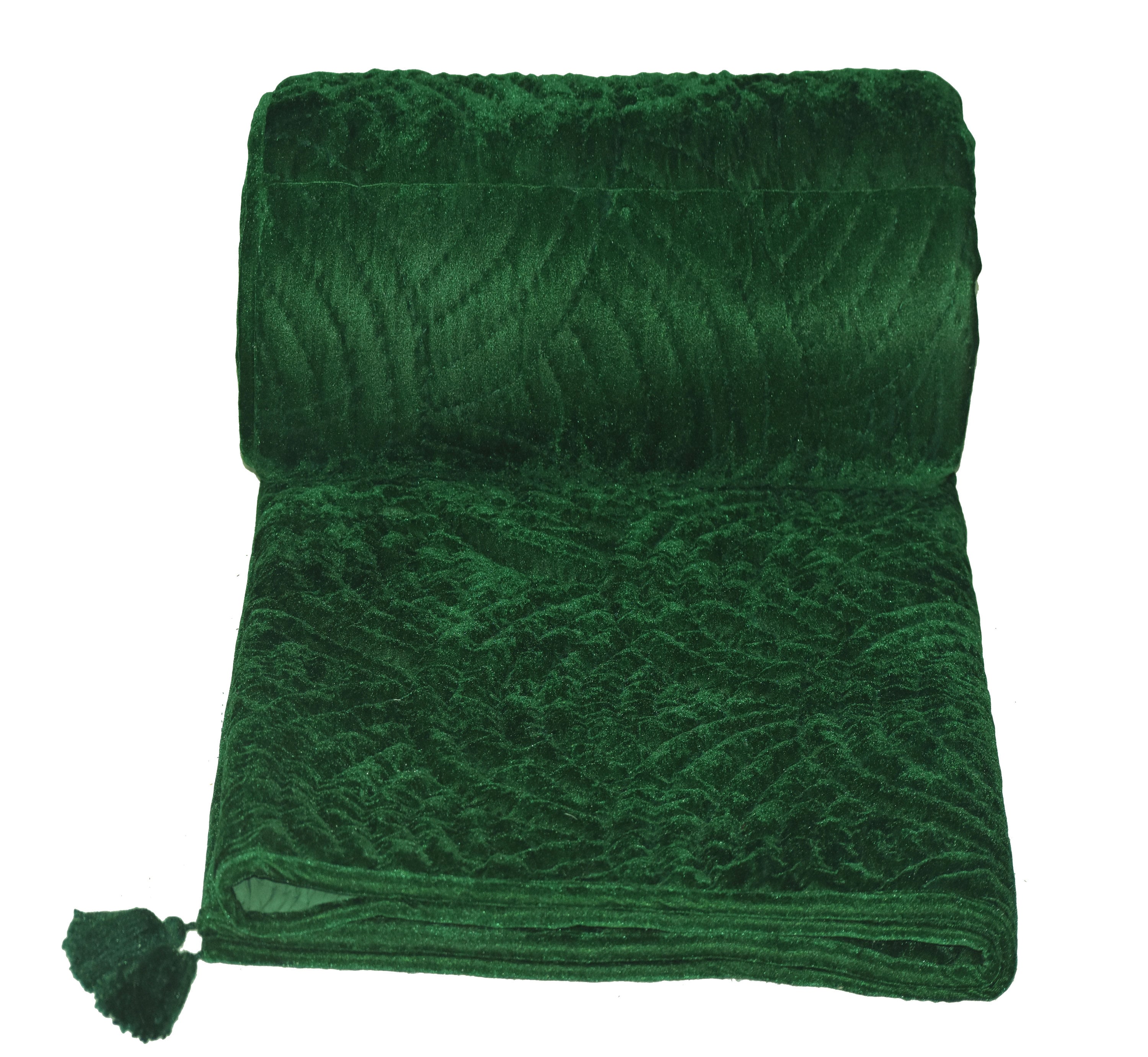 Emerald Green Velvet Quilt King Velvet Blanket Velvet Etsy