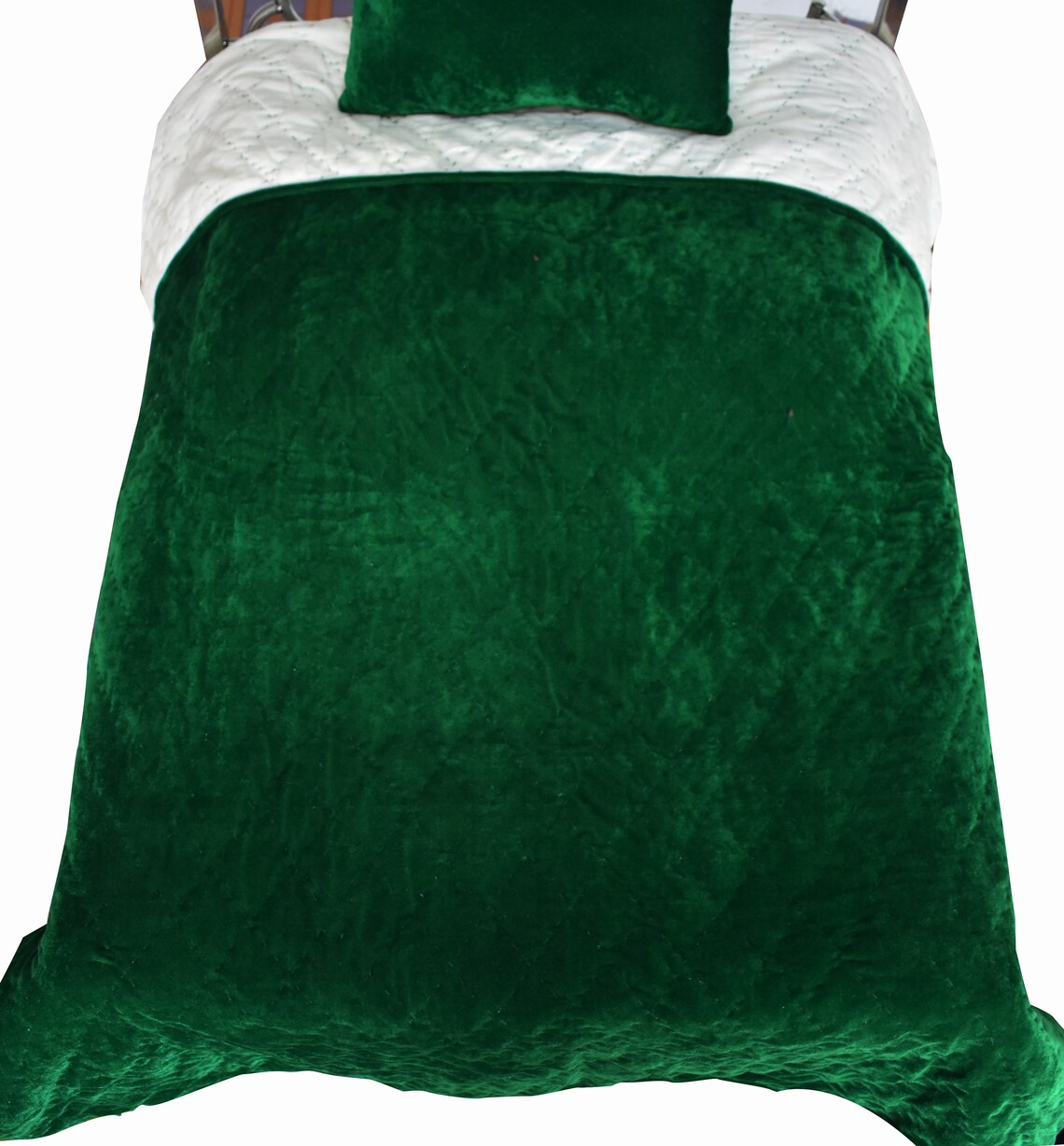 Emerald Green Velvet Quilt King Velvet Blanket Velvet Etsy