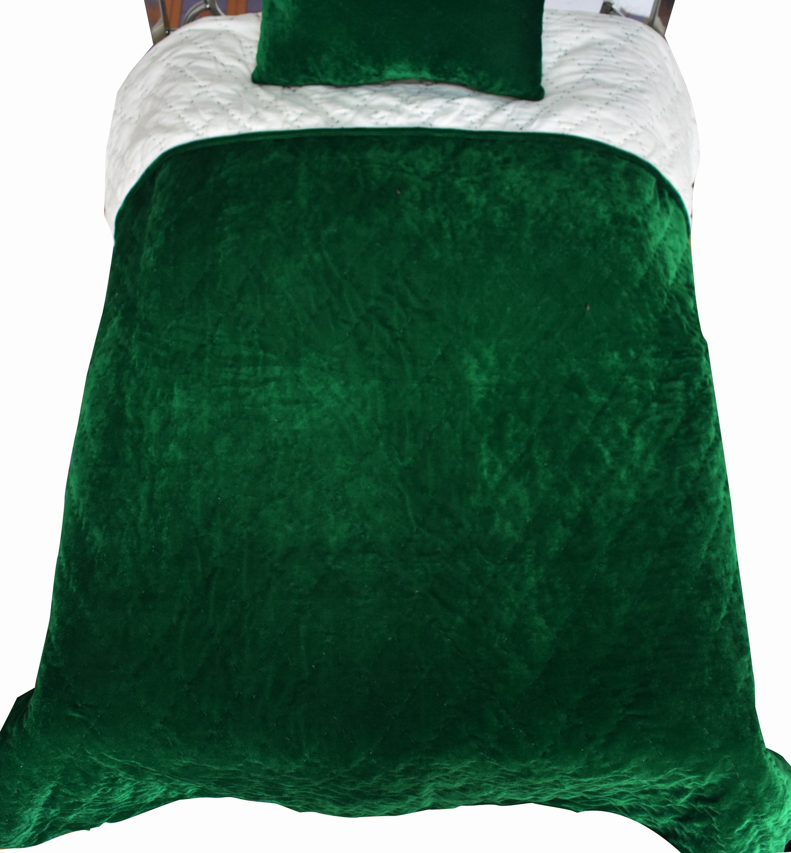 Emerald Green Velvet Quilt King Velvet Blanket Velvet Etsy
