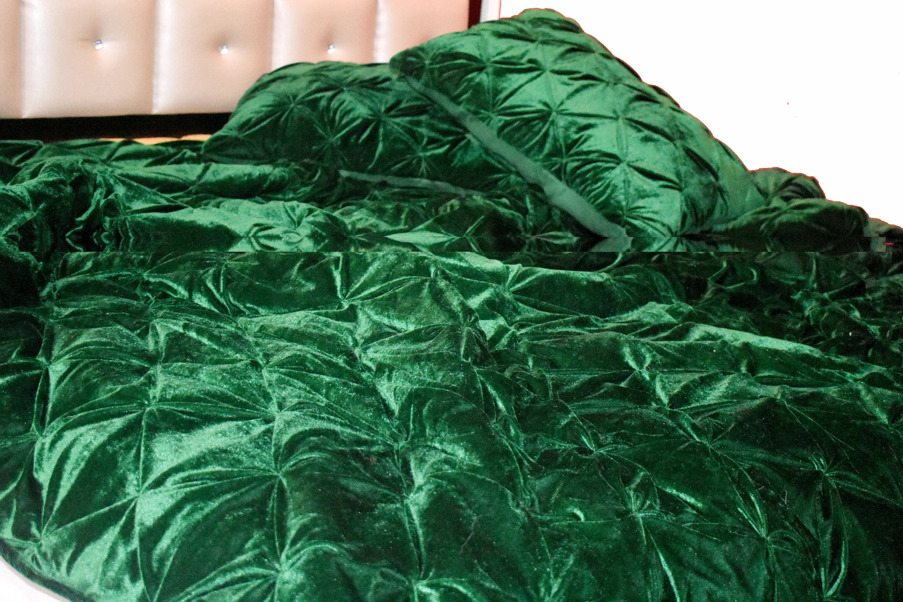 Emerald Green Velvet Quilt King Velvet Blanket Velvet Etsy Canada
