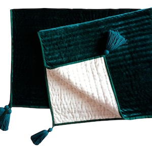Teal velvet bedding Quilt, Velvet Quilt King, Lap Size Quilt, Blanket, Pick Stitch Quilt, Throw Blanket, Dark green quilt Teal Bedspread