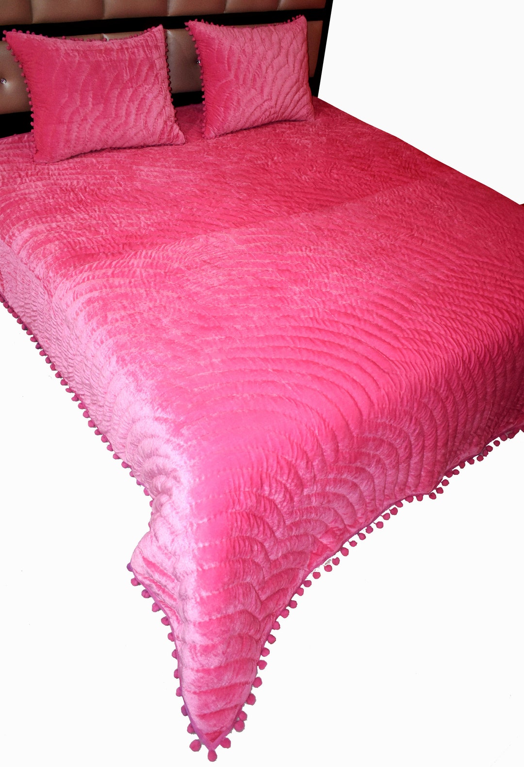 Baby Pink Velvet Quilt King Velvet Blanket Pink Velvet Etsy