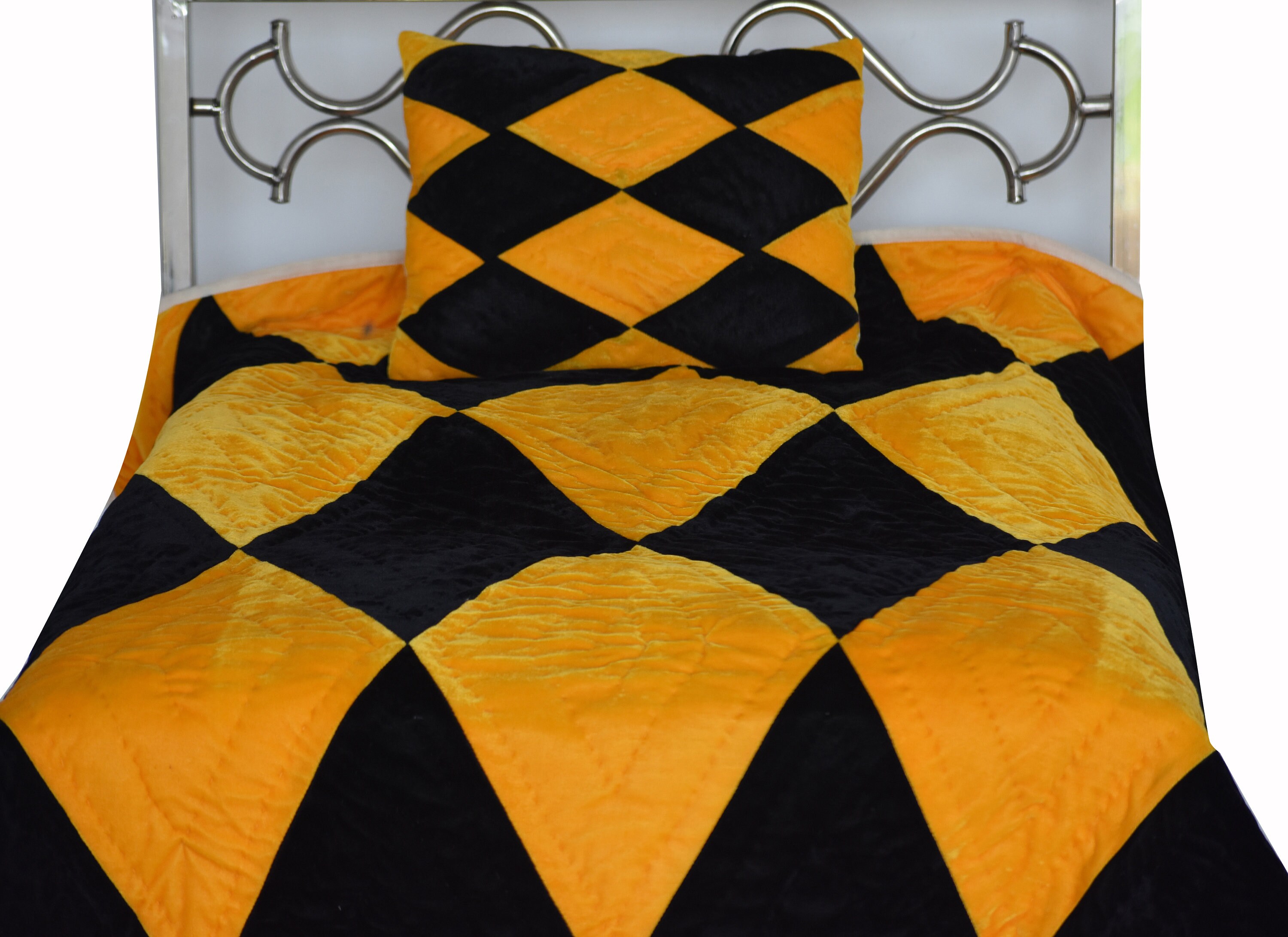 yellow black comforter set