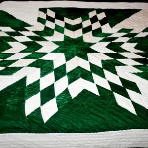 Traditional Lone Star Quilt Patchwork Quilt Queen size quilt Amish star design quilt Queen quilt Velvet Throw Blanket