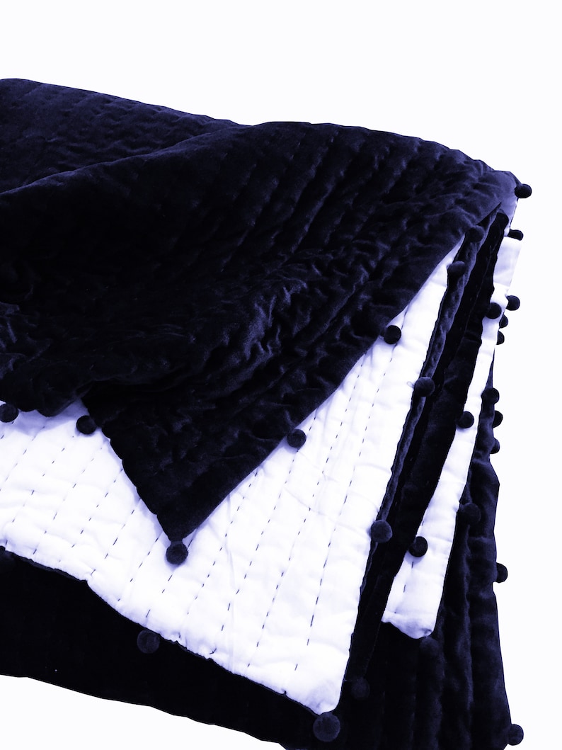 Navy Blue Velvet Quilt King Velvet Blanket Blue Velvet Etsy