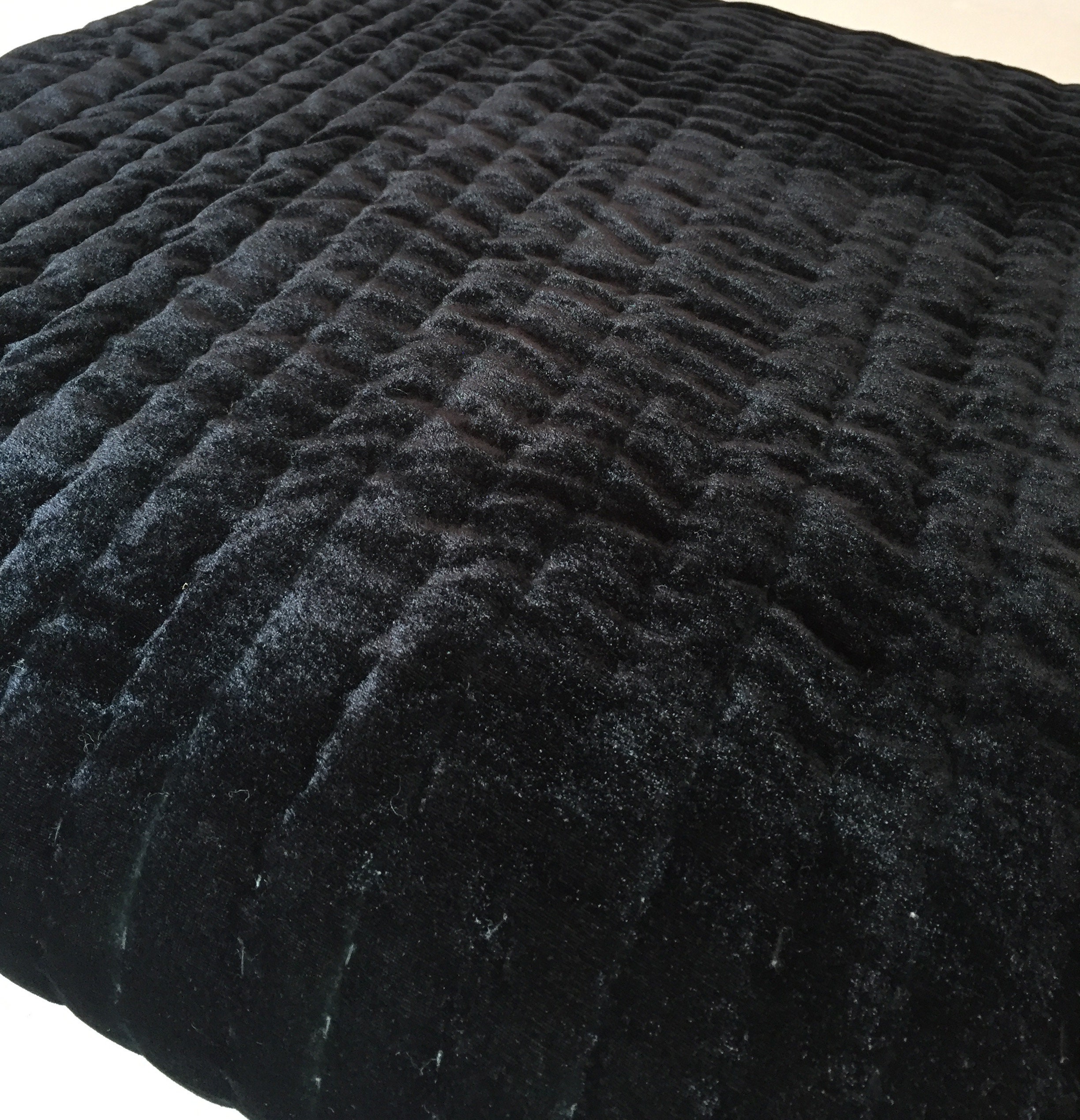 Black Velvet Throw Blanket Quilt Bedspread Coverlet Black | Etsy