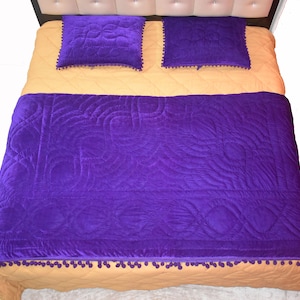 Wine purple velvet quilt king velvet blanket red velvet comforter queen bedding set velvet bedspread cozy room décor