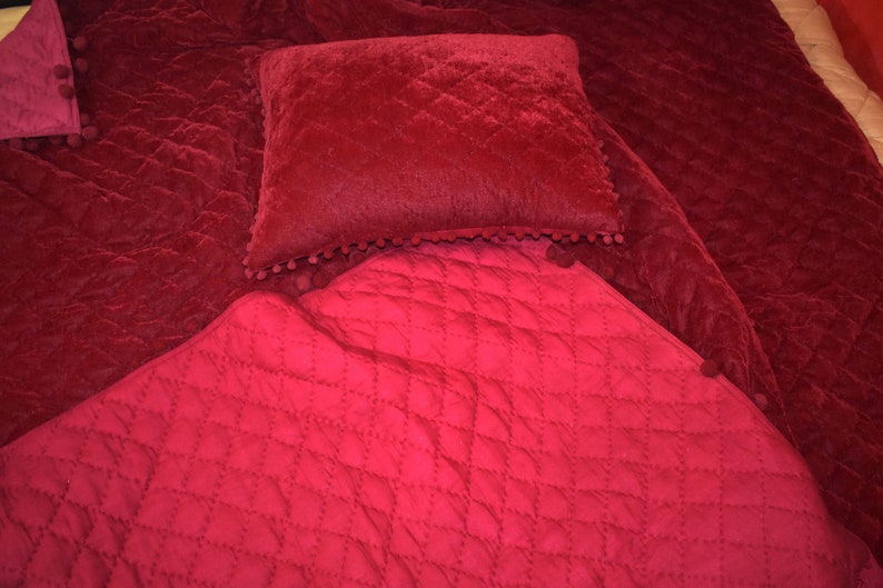 Emerald Green Velvet Quilt King Velvet Blanket Velvet Etsy