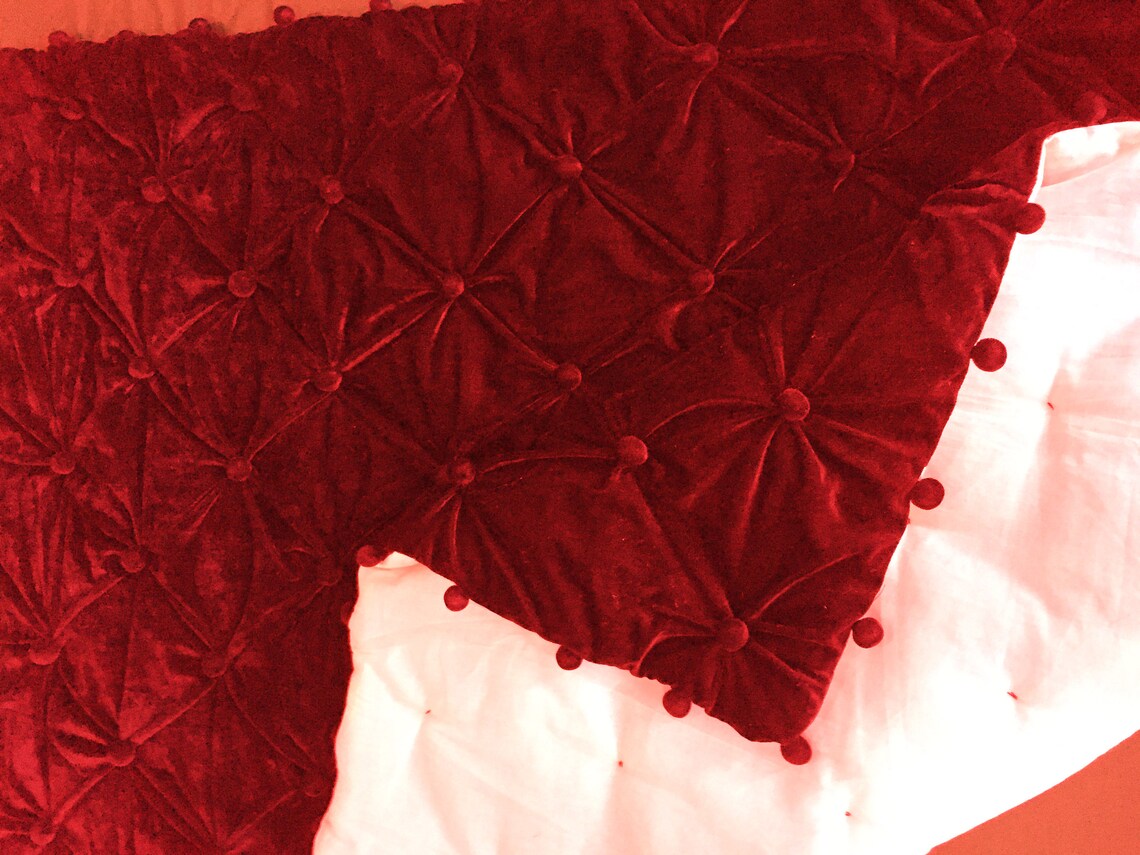 Deep Red Velvet Quilt King Blanket Velvet Comforter Weighted Etsy Canada