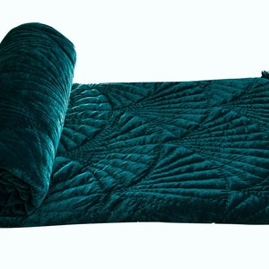 Teal velvet quilt king velvet blanket Teal velvet comforter queen bedding set velvet bedspread cozy room décor Bedding gift
