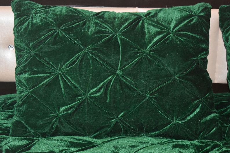 Emerald Green Velvet Quilt King Velvet Blanket Velvet Etsy