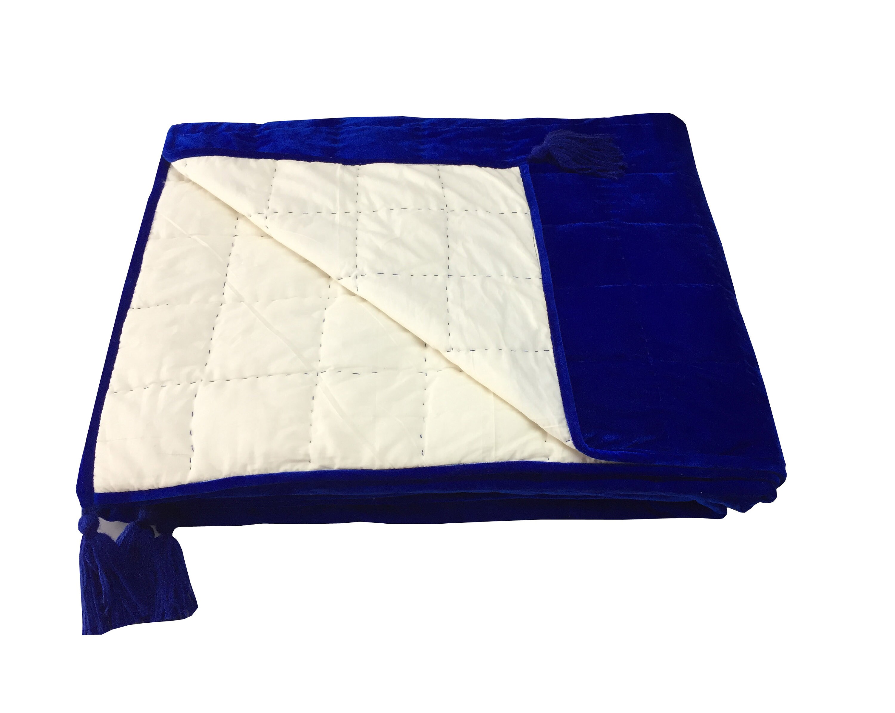 Royal Blue Velvet Quilt King Velvet Blanket Blue Velvet Etsy