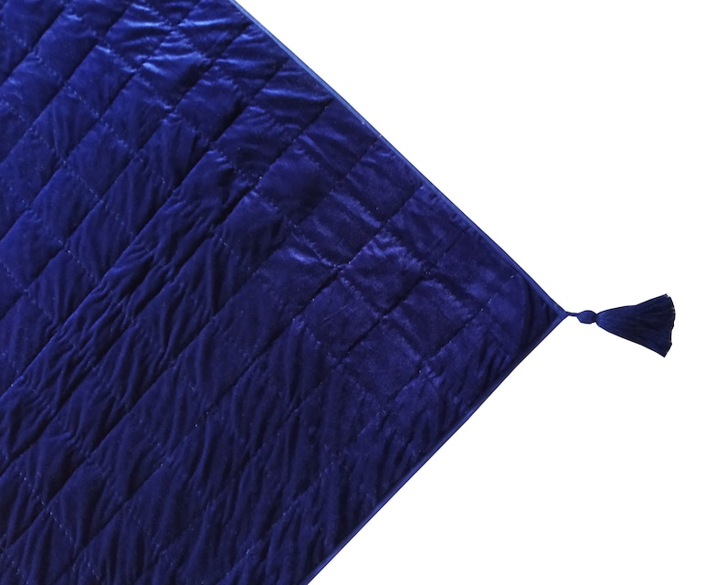 Navy Blue Velvet Quilt King Velvet Blanket Blue Velvet Etsy