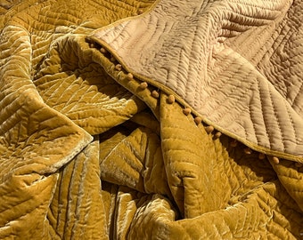 Gold velvet bedding Quilt Velvet Comforter Queen Quilt King Size Quilt Throws And Blankets Velvet Bedding Set Wedding Luxury Gift