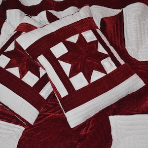 Traditional Lone Star Quilt Patchwork Quilt Queen Size Quilt Amish Star Design Quilt Queen Quilt Velvet Throw Blanket