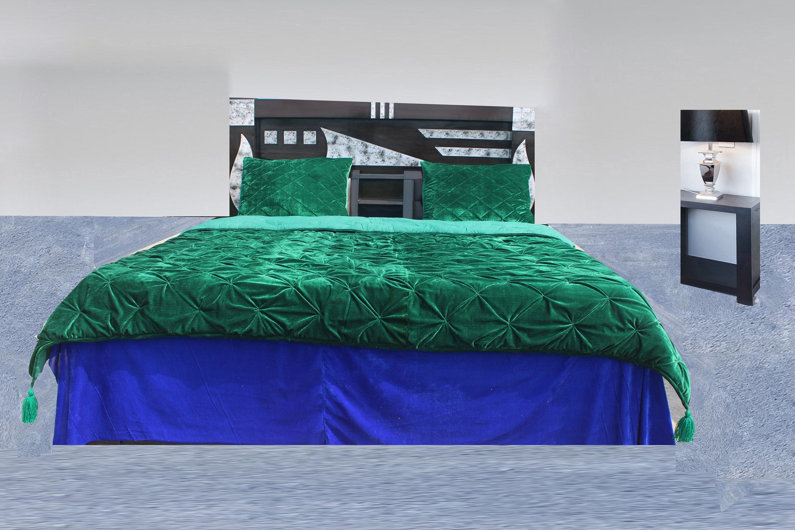 Emerald green velvet comforter Emerald Green Luxury Quilt Etsy