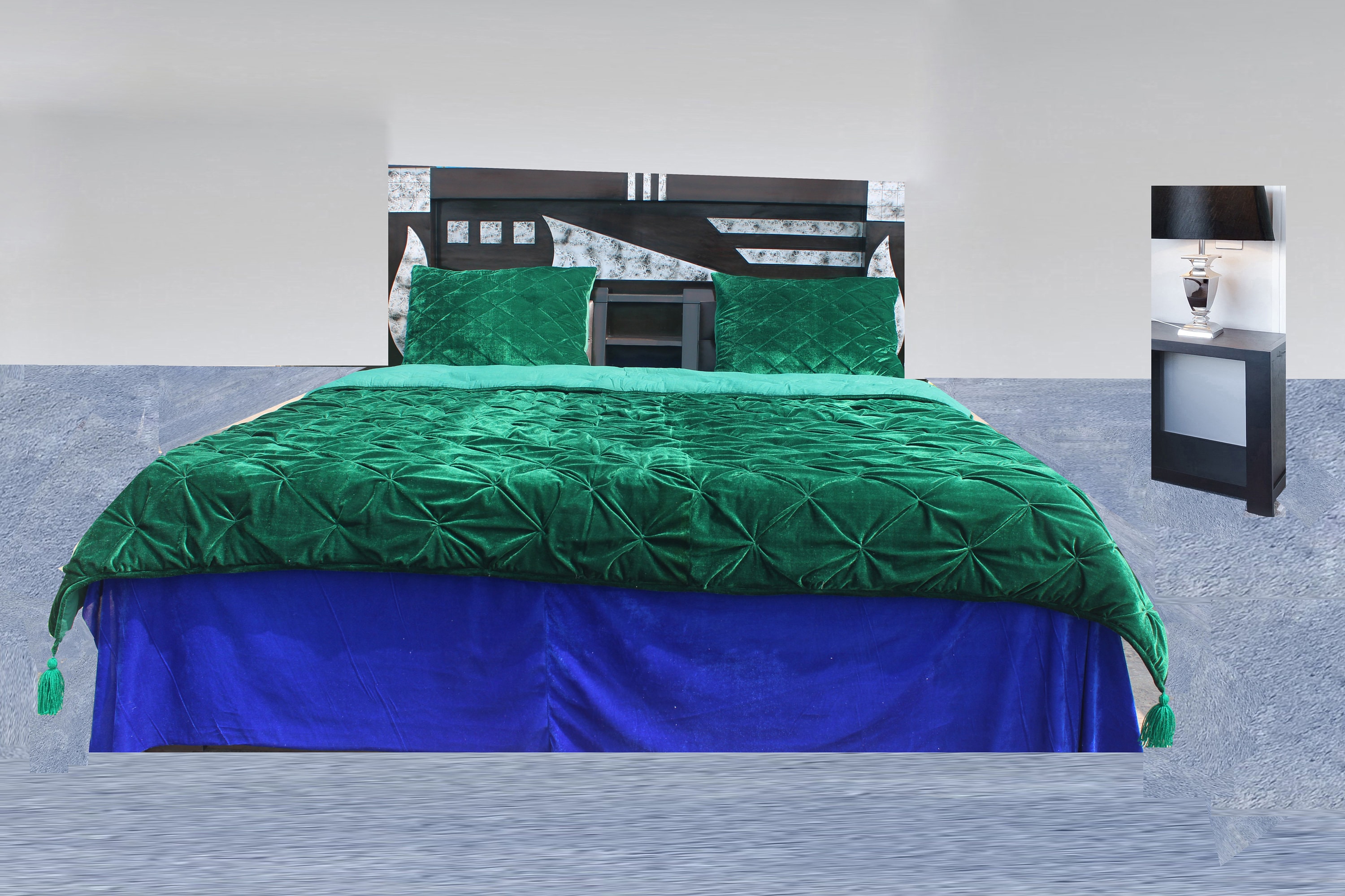 Emerald green velvet comforter Emerald Green Luxury Quilt | Etsy