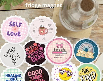 Imán para nevera con abridor de botellas de amor propio, regalo para amiga, decoración de cocina