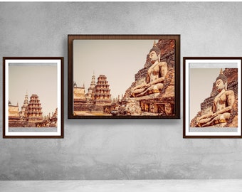 The ancient Thai temple, Thai Decor, Thai wall art, Thai wall prints GET 15% OFF for all orders today!