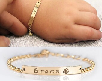 personalised silver baby bracelet