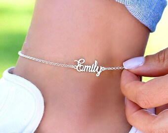 Personalized name anklet \u2022 wedding gift \u2022 anklet with name \u2022 gift for women \u2022 name anklet \u2022 anniversary gift \u2022 trendy anklet