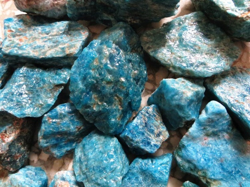 Raw Apatite Crystal Healing Crystals and Stones Apatite Cluster Chakra Natural Rough Stone Blue Apatite Stone Motivational