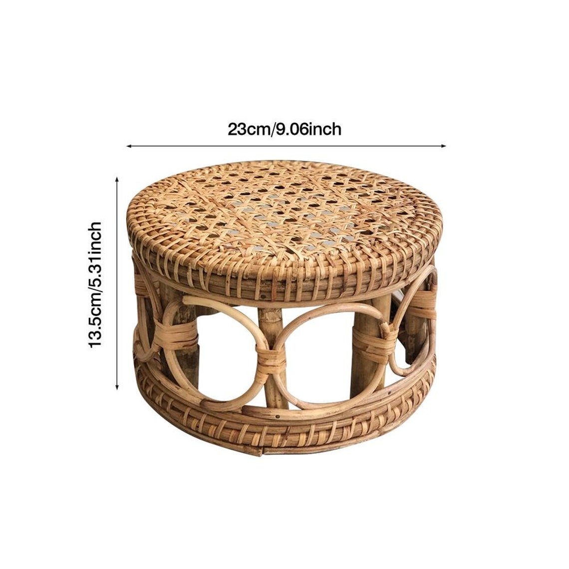 Natural Rattan Table Rattan Plant Stand Hand Woven Flower Etsy