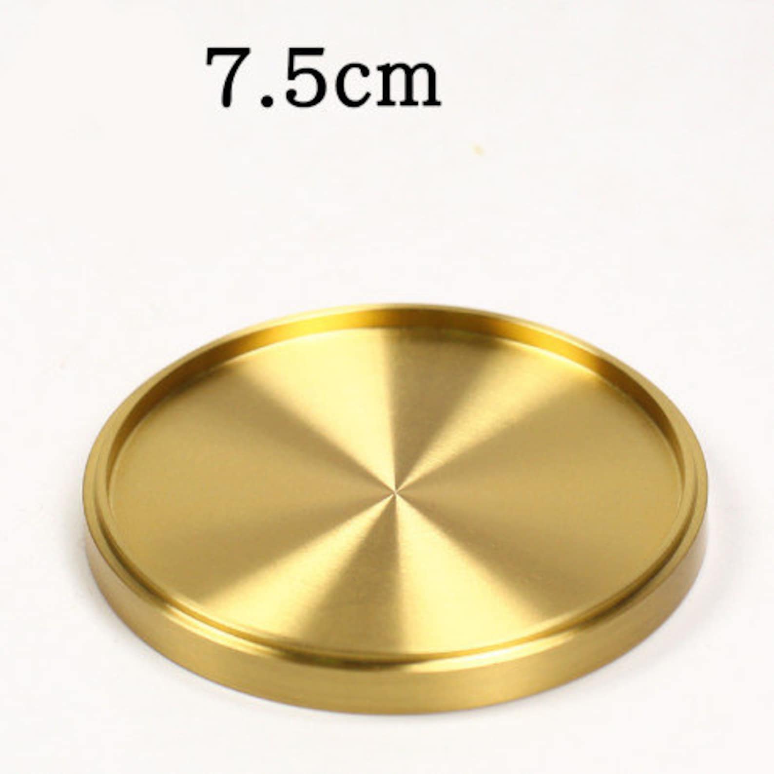 Modern Metal Round Brass Coaster Gold Golden Kitchen Dining Etsy