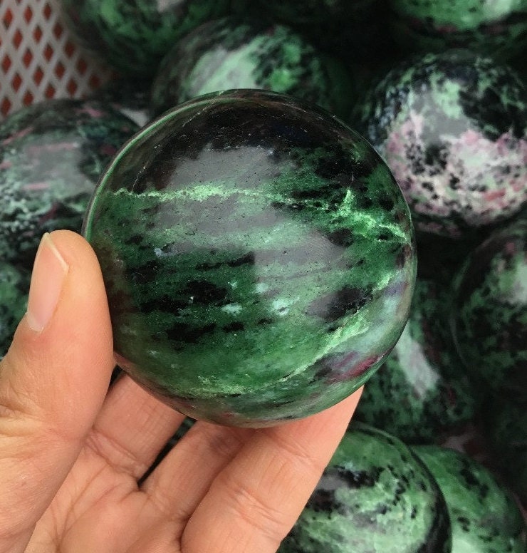 Ruby Zoisite Crystal Sphere Housewarming Gift Crystal Ball Etsy