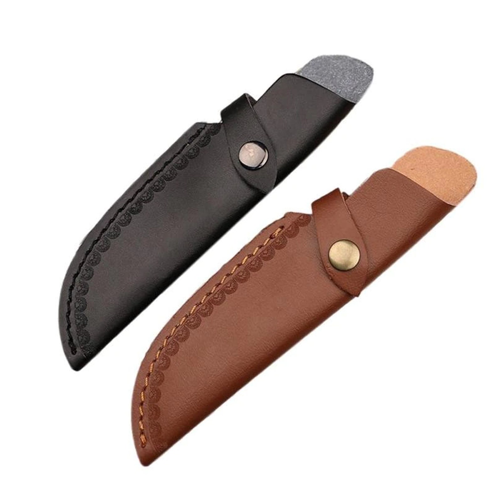 Leather Knife Sheath Vertical Knife Sheath With Snap Buckle Etsy