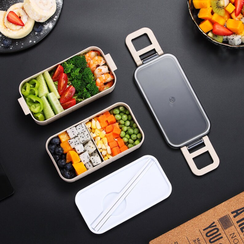 Ecofriendly Sustainable Reusable Wheat Straw Bento Lunch Box Etsy