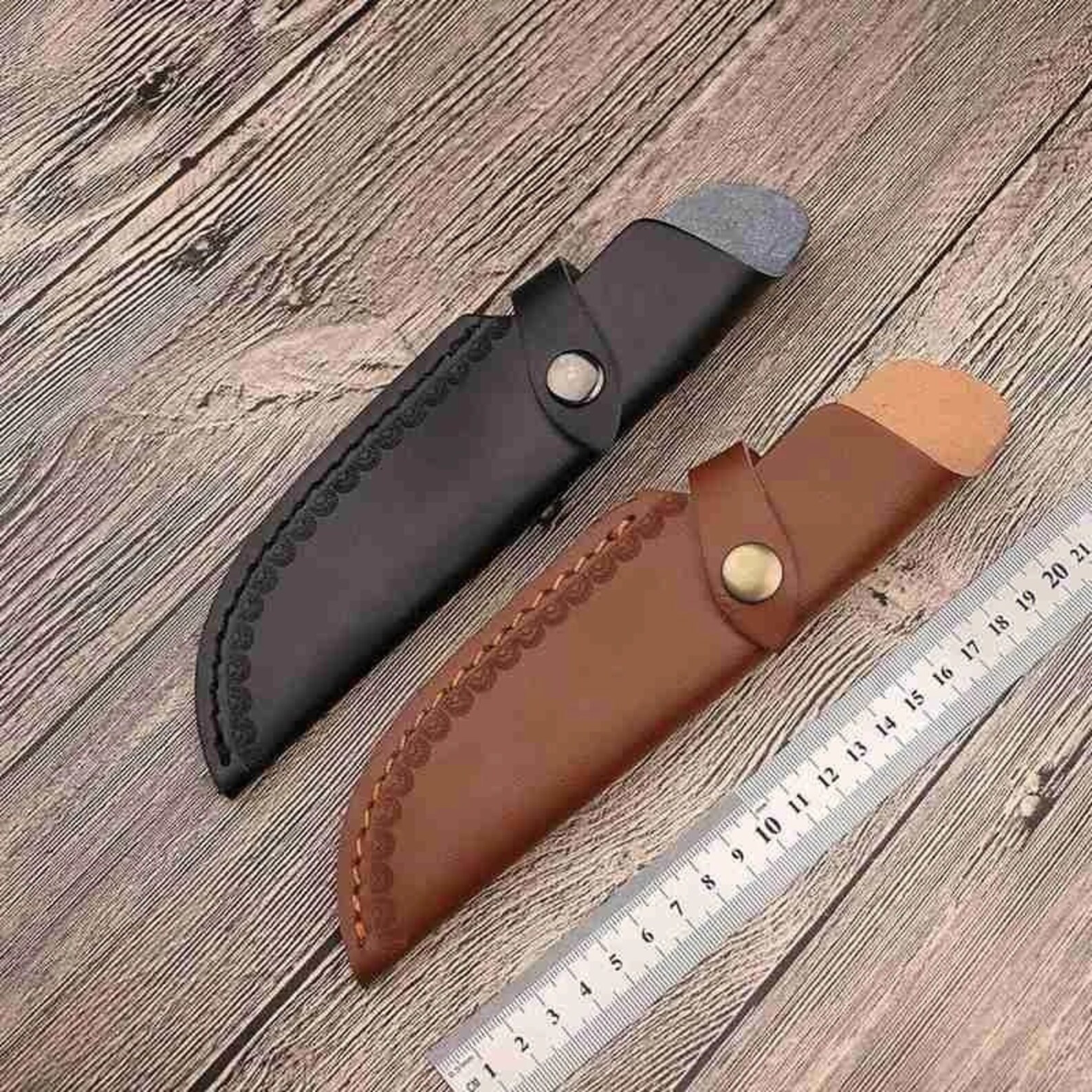 Leather Knife Sheath Vertical Knife Sheath With Snap Buckle Etsy