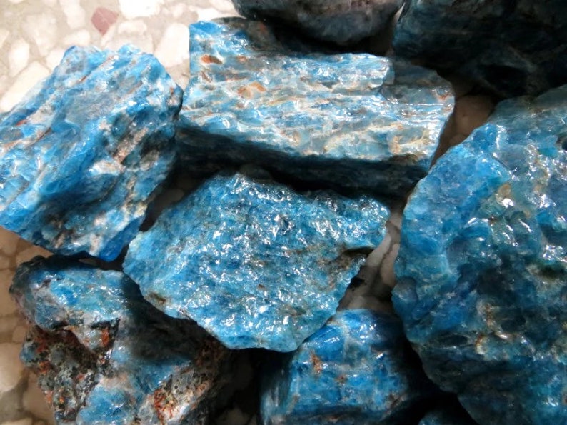 Raw Apatite Crystal Healing Crystals and Stones Apatite Cluster Chakra Natural Rough Stone Blue Apatite Stone Motivational
