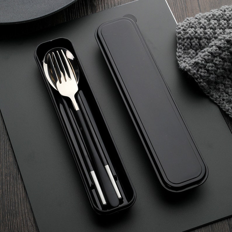Travel Utensil Set Portable Traveling Fork Spoon Etsy
