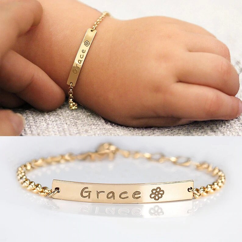 Baby Bracelet Custom bracelet for Little Girl Initial Etsy