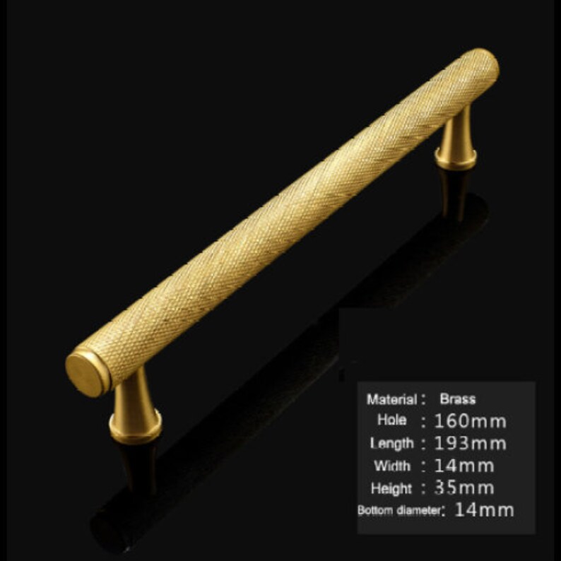 Knurled Kitchen Handles Brass Gold Door Handles Knurled Etsy