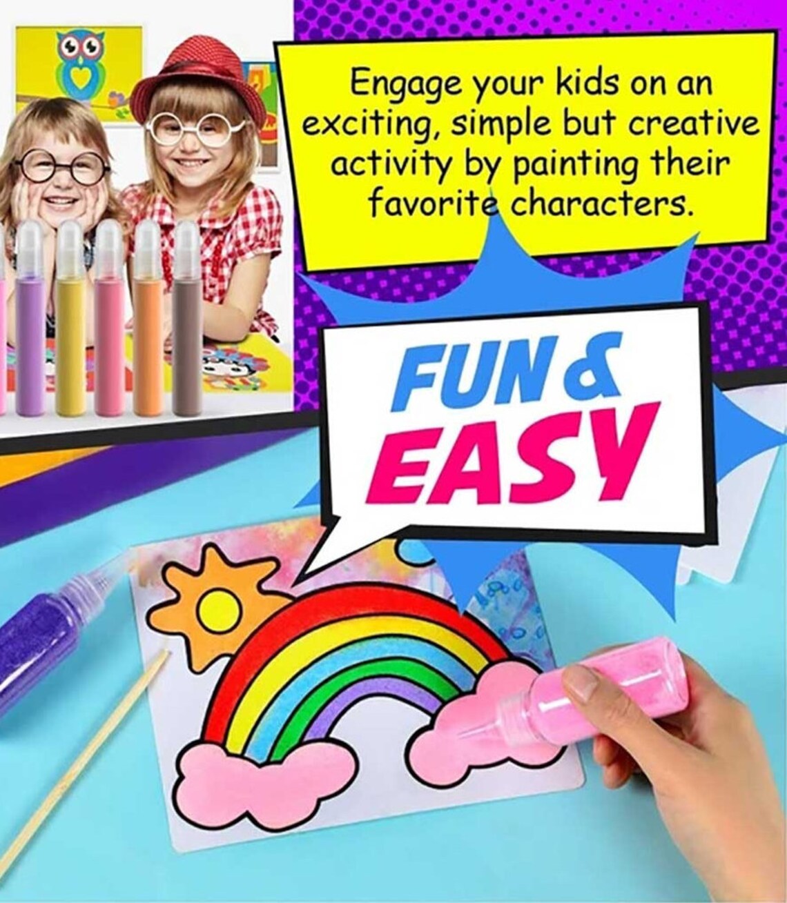 Sand Painting Kit for Kids Sand Art DIY Kit Craft Toy Etsy