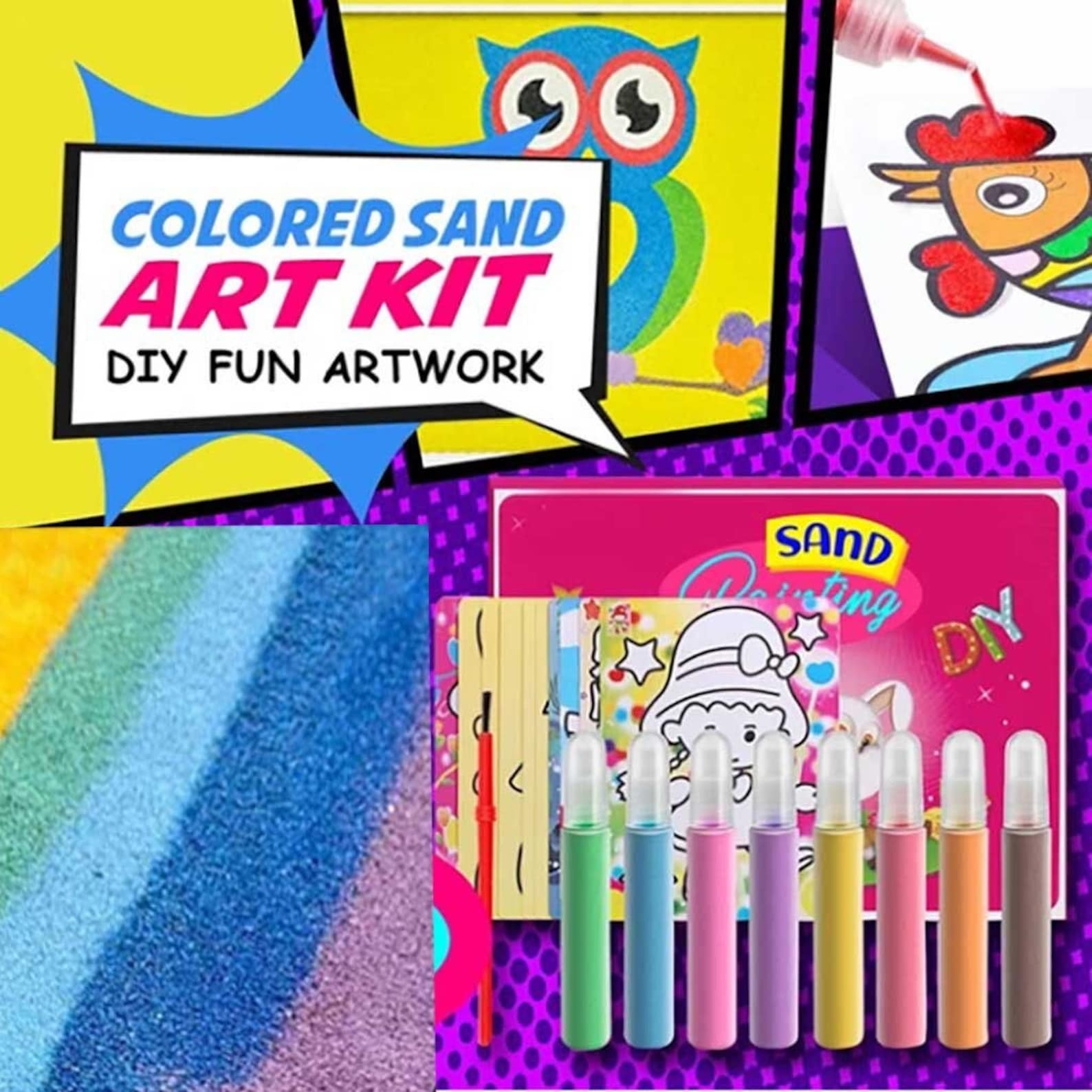 Sand Painting Kit for Kids Sand Art DIY Kit Craft Toy Etsy
