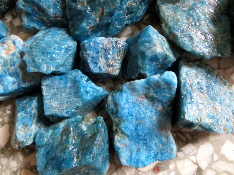 Raw Apatite Crystal Healing Crystals and Stones Apatite Cluster Chakra Natural Rough Stone Blue Apatite Stone Motivational