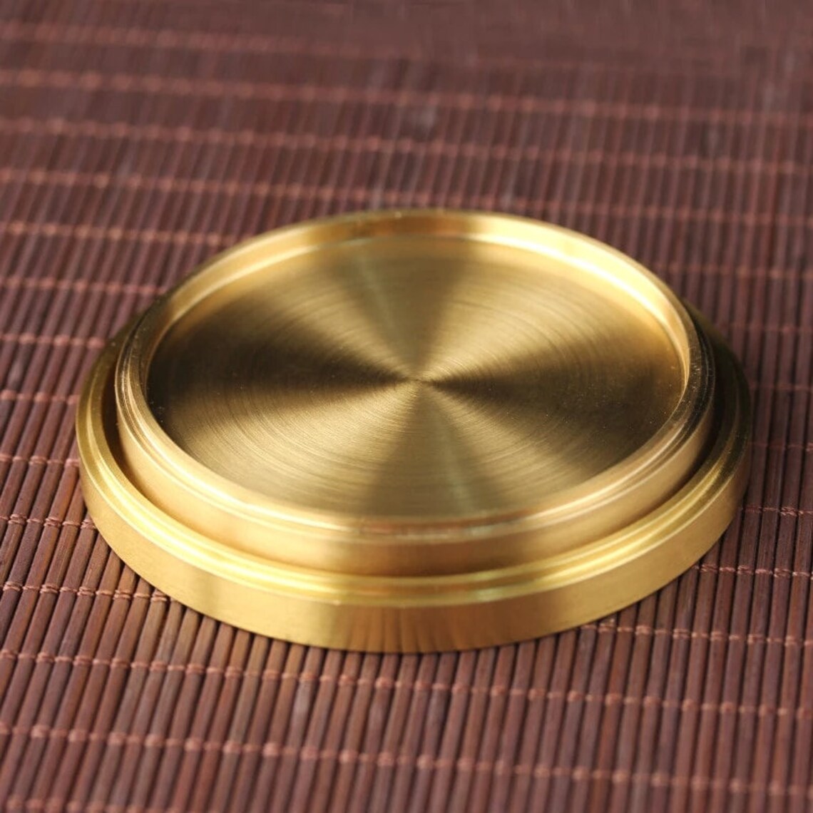Modern Metal Round Brass Coaster Gold Golden Kitchen Dining Etsy