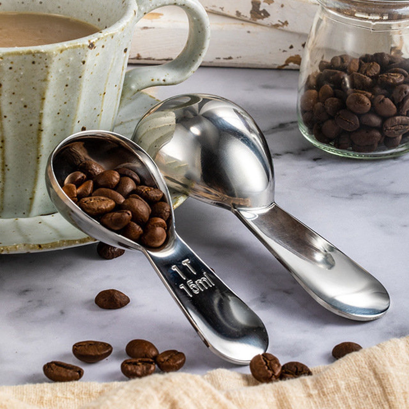 2 Pcs Coffee Scoop Measuring Spoon 15 ml 30 ml Coffee Etsy