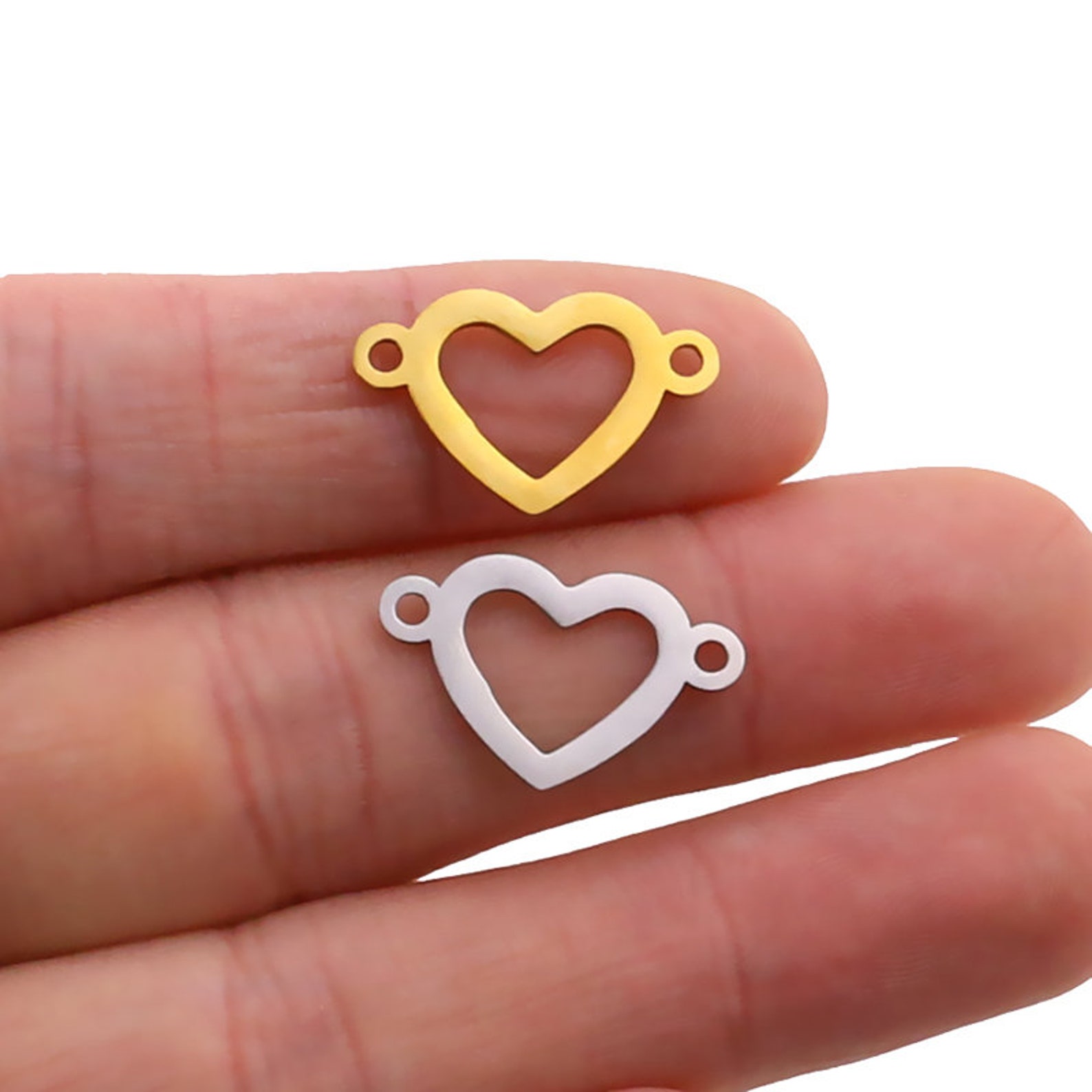 Heart Connector Charm Jewelry Making Supplies Mini Heart Etsy