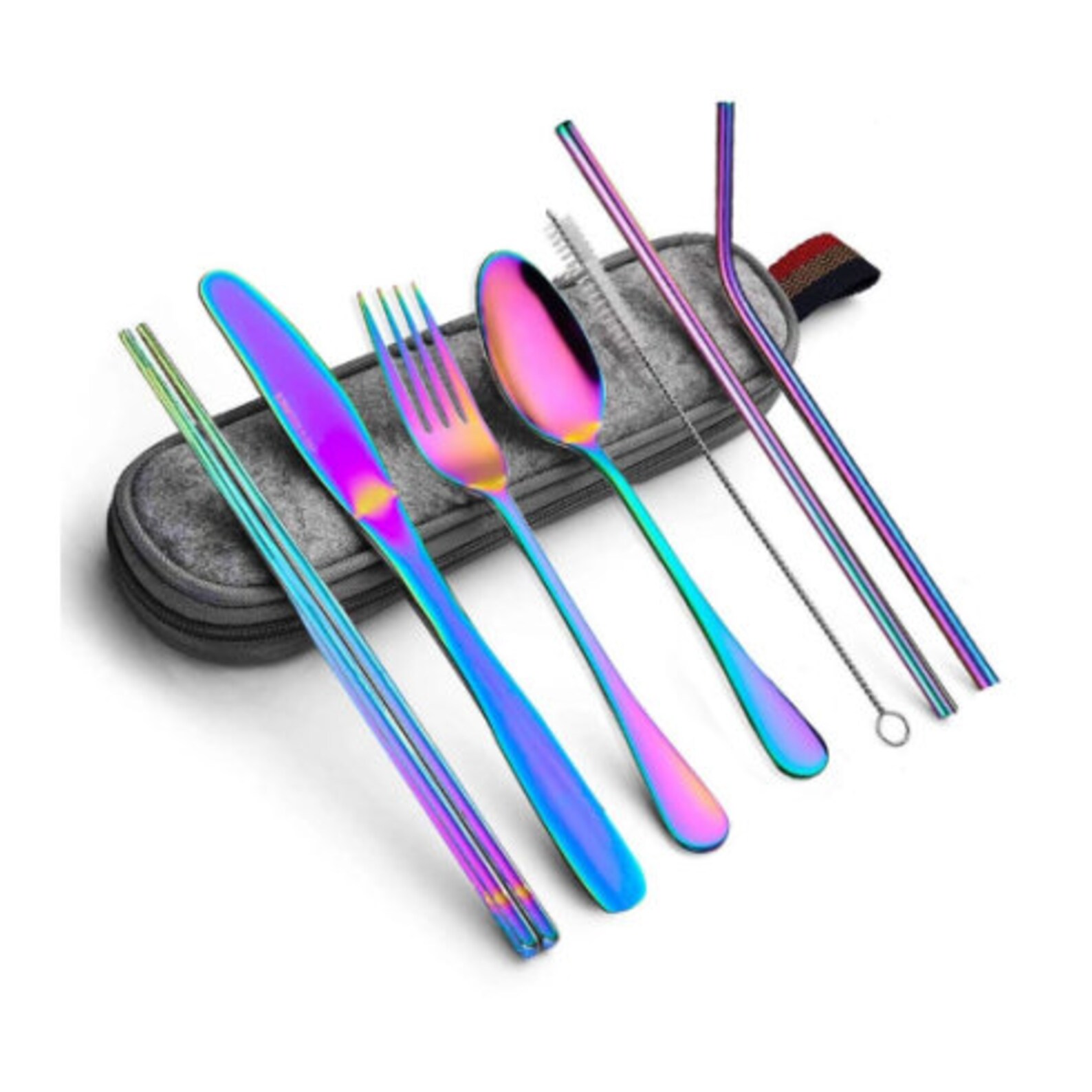 Travel Utensil Set Portable Traveling Straw Fork Knife Etsy