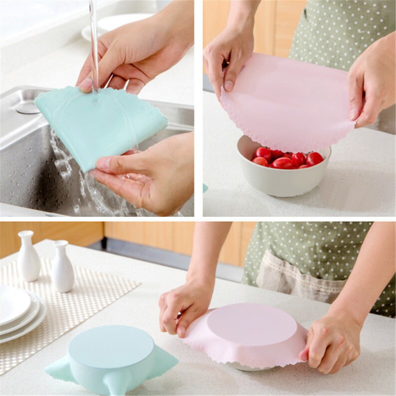 Reusable Bowl Covers Silicone Bowl Covers Reusable Washable Etsy