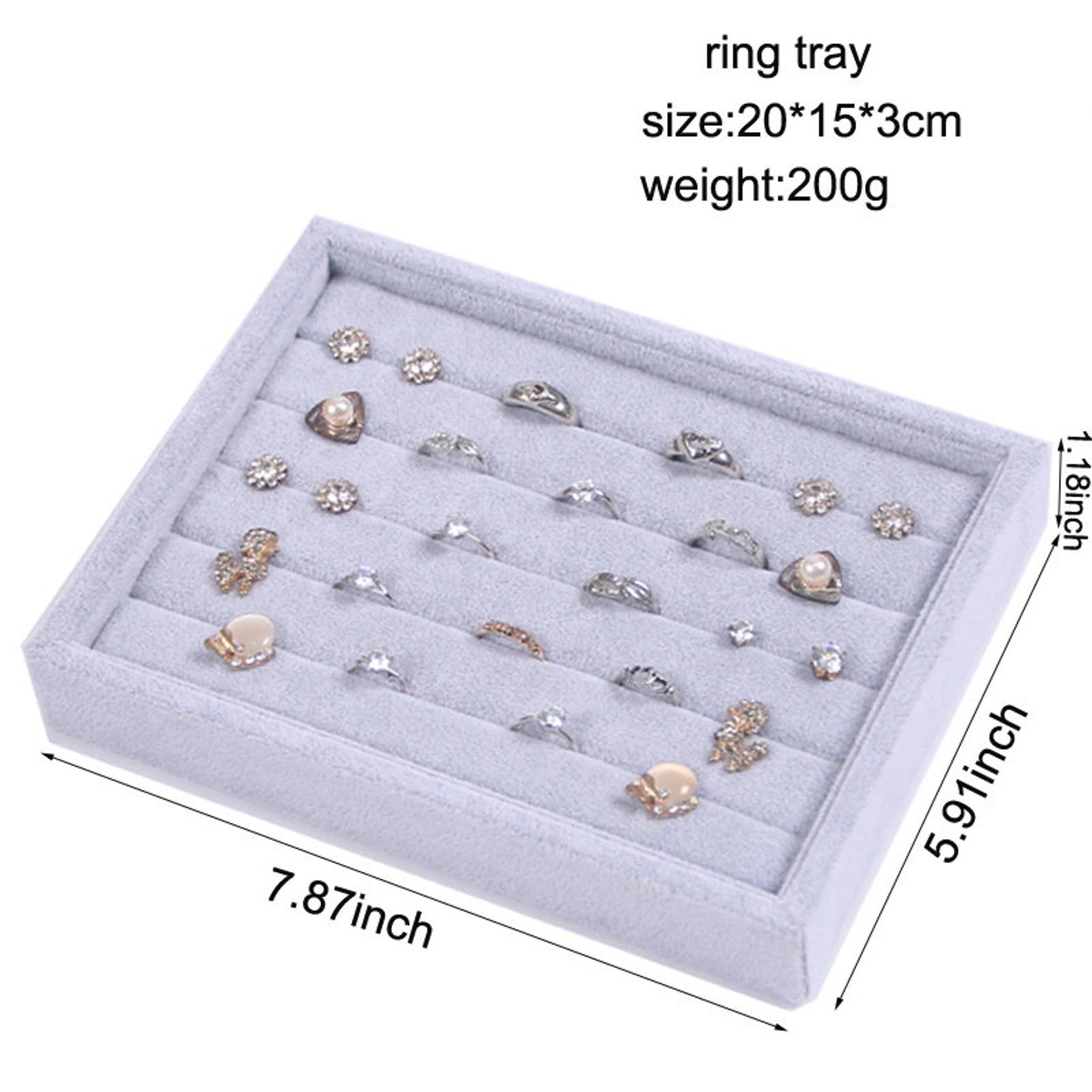 Cufflink & Ring Display Case Storage Organizer Box with Glass Etsy