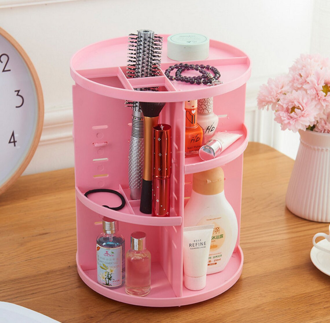 Desktop Makeup Organizer Spinning Rotating Cosmetic Storage Etsy