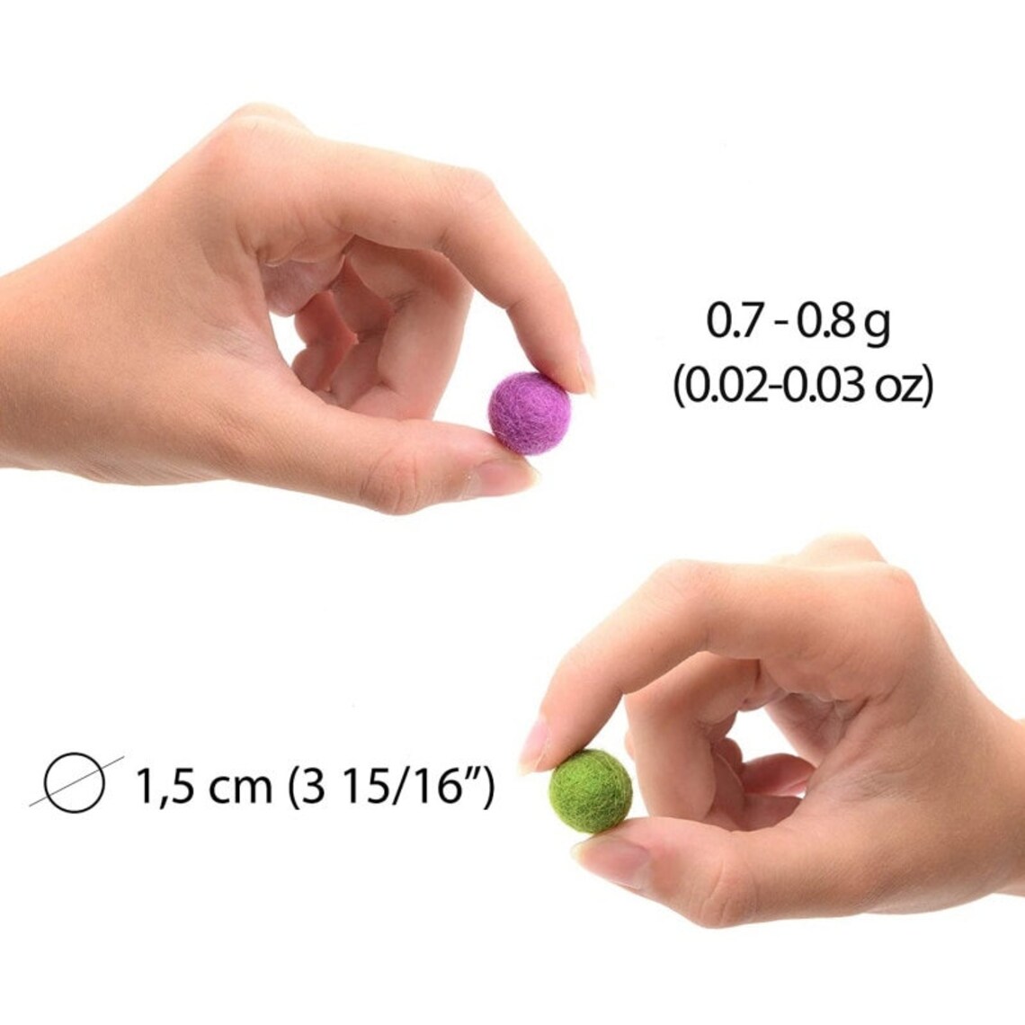 1.5 cm Wool Felt Balls CUSTOM COLORS Felted Balls DIY Etsy