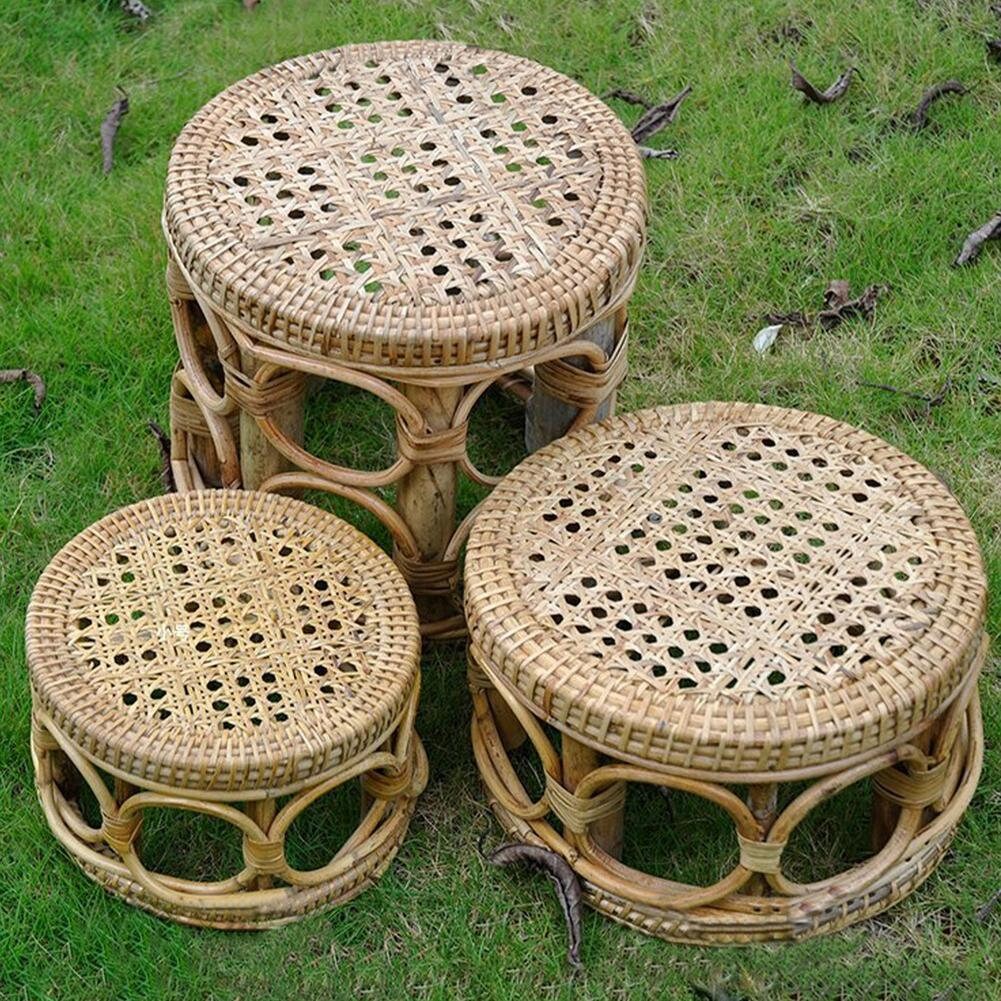 Natural Rattan Table Rattan Plant Stand Hand Woven Flower Etsy