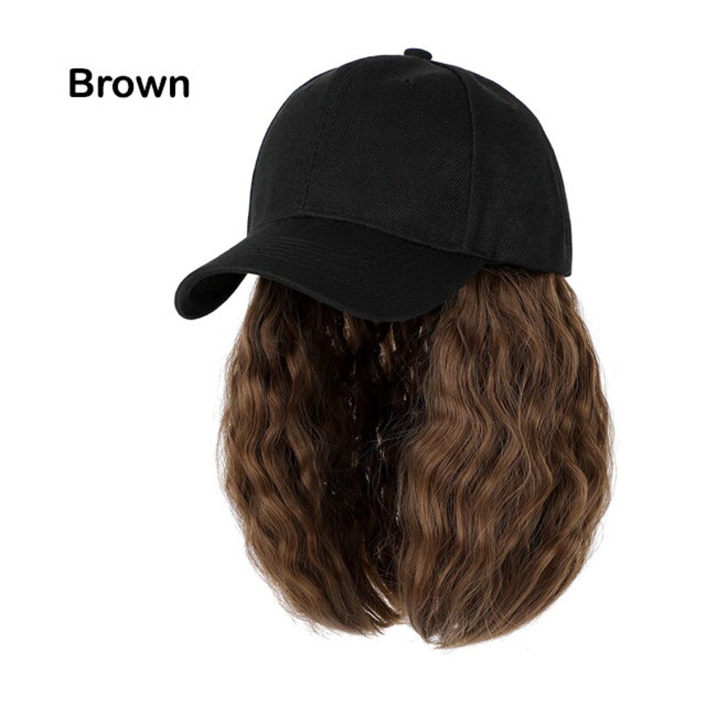 Hat Wig Hat With Curly Hair Attached Chemo Hat with Hair Etsy