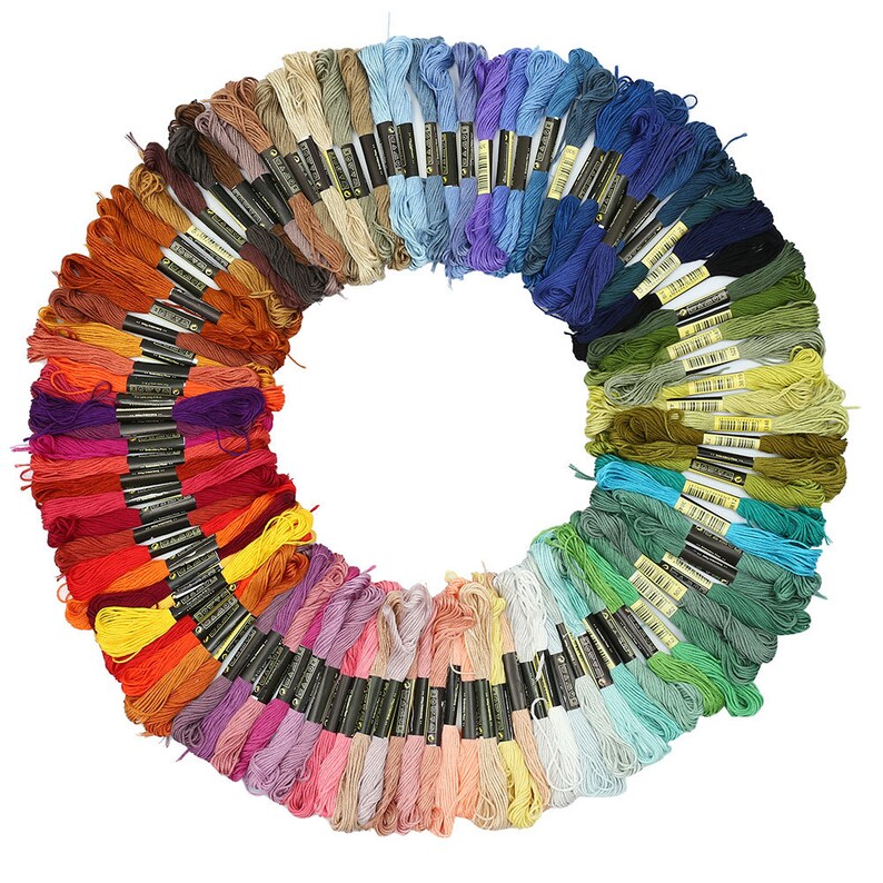 Full Set of Embroidery Thread Skeins 50 Pieces Various Etsy